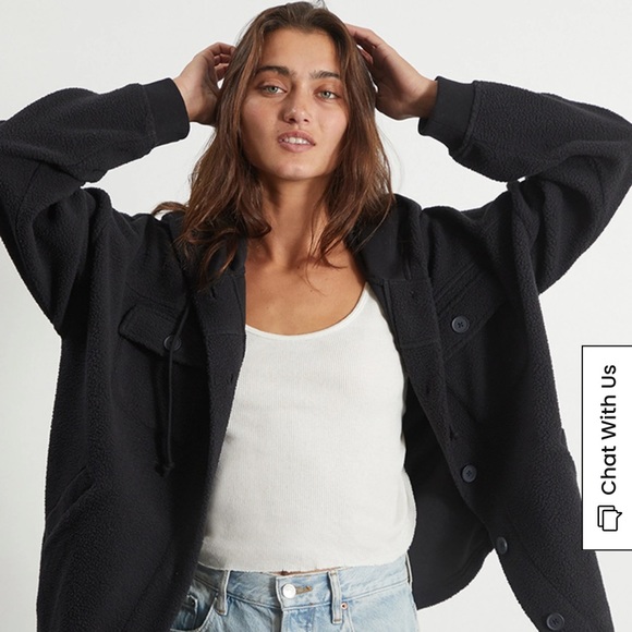 PacSun Jackets & Blazers - PacSun hooded Polar Fleece Shacket